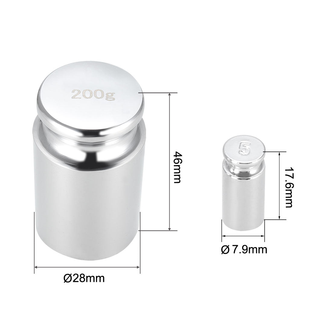 Harfington Gram Calibration Weight Set 5g 200g M1 Precision Chrome Plated Steel for Digital Balance Scales