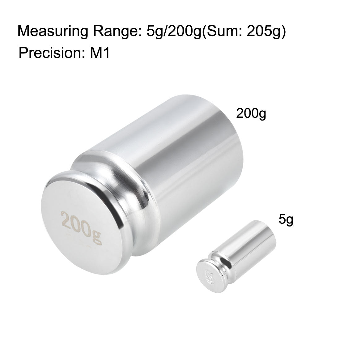 Harfington Gram Calibration Weight Set 5g 200g M1 Precision Chrome Plated Steel for Digital Balance Scales