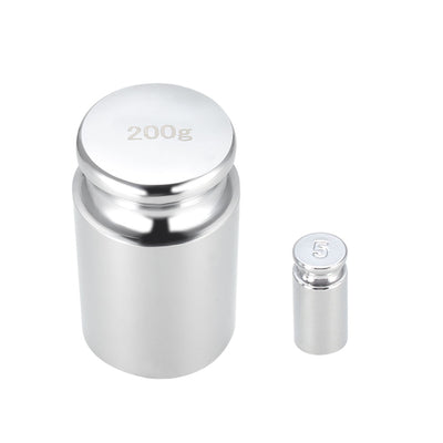 Harfington Gram Calibration Weight Set 5g 200g M1 Precision Chrome Plated Steel for Digital Balance Scales