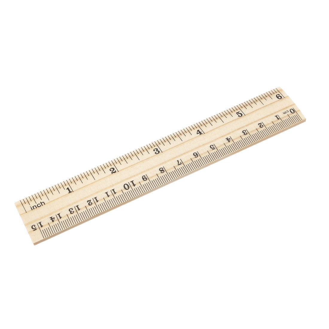 Harfington Wood Ruler 15cm 6 Inch 2 Scale Office Rulers Wooden Straight Rulers Measuring Ruler 10pcs