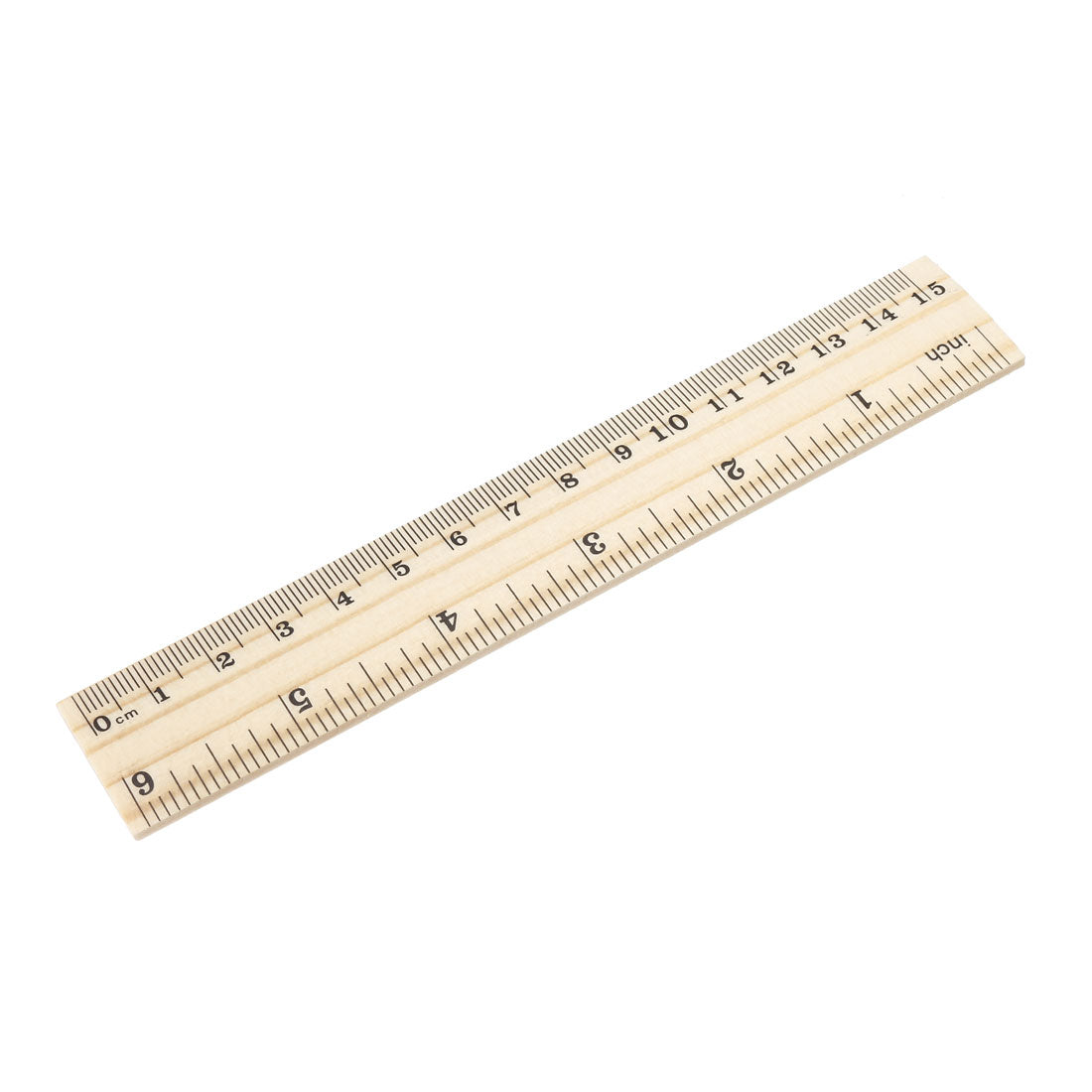 Harfington Wood Ruler 15cm 6 Inch 2 Scale Office Rulers Wooden Measuring Ruler 8pcs