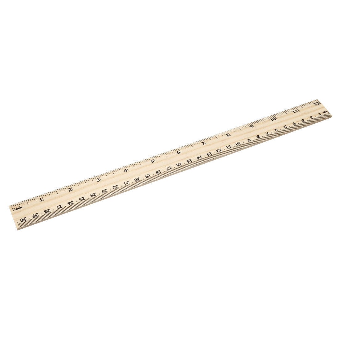 Harfington Wood Ruler 30cm 12 Inch 2 Scale Office Rulers Wooden Measuring Ruler 30pcs
