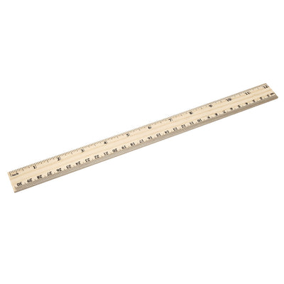 Harfington Wood Ruler 30cm 12 Inch 2 Scale Office Rulers Wooden Measuring Ruler 30pcs