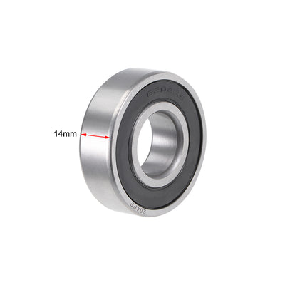 Harfington Uxcell Deep Groove Ball Bearings  Metric Double Sealed Chrome Steel ABEC1 Z1