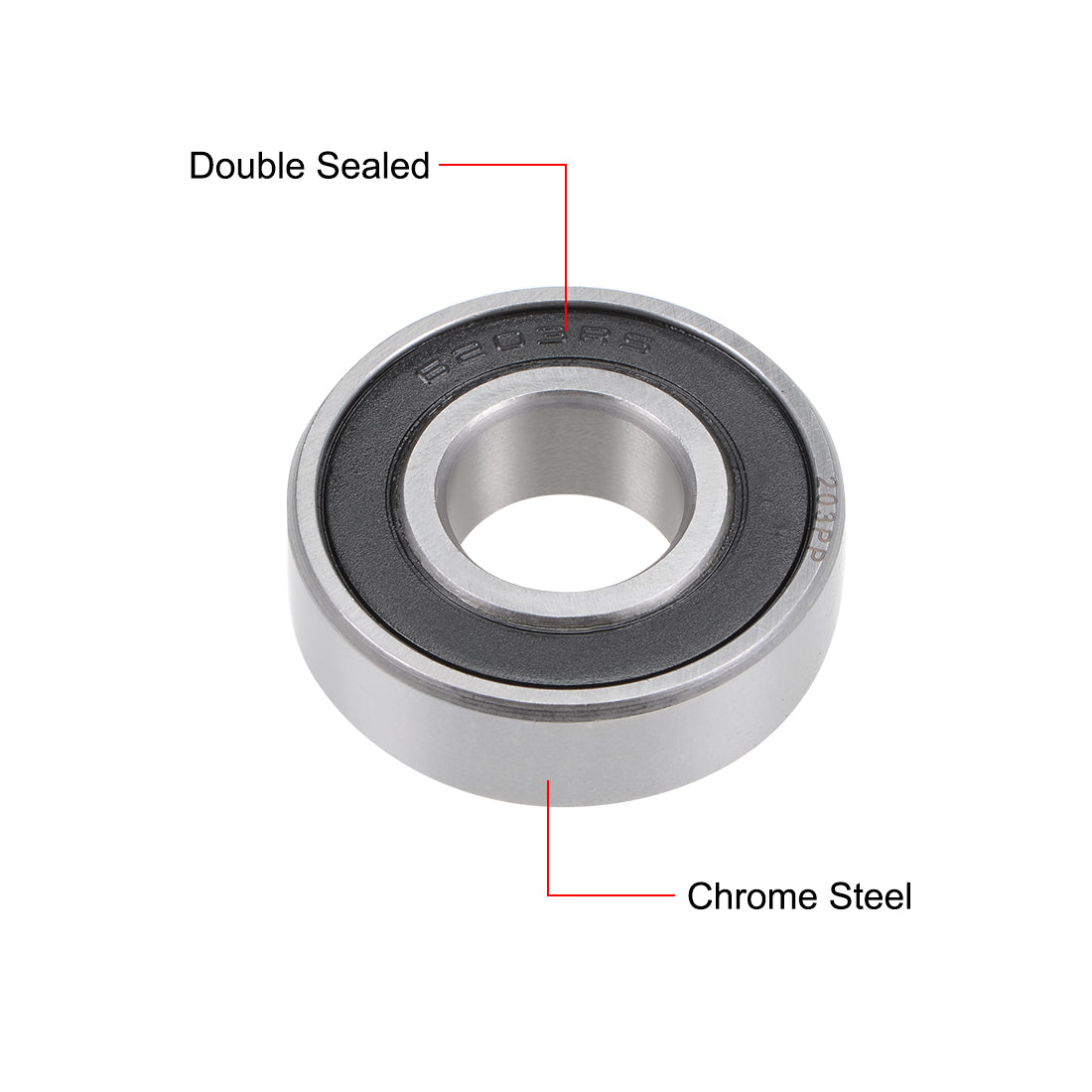 uxcell Uxcell Deep Groove Ball Bearings  Metric Double Sealed Chrome Steel ABEC1 Z1