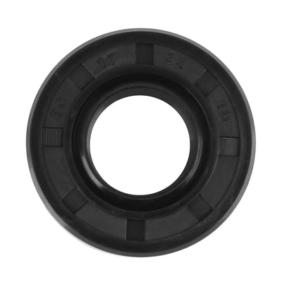 Harfington 17mm x 35mm x 10mm Rubber Double Lip TC Type Oil Shaft Seal