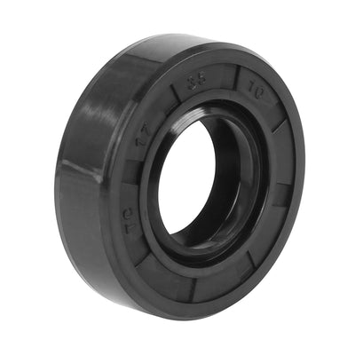 Harfington 17mm x 35mm x 10mm Rubber Double Lip TC Type Oil Shaft Seal