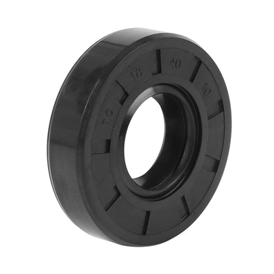 Harfington 18mm x 40mm x 10mm Rubber Double Lip TC Type Oil Shaft Seal