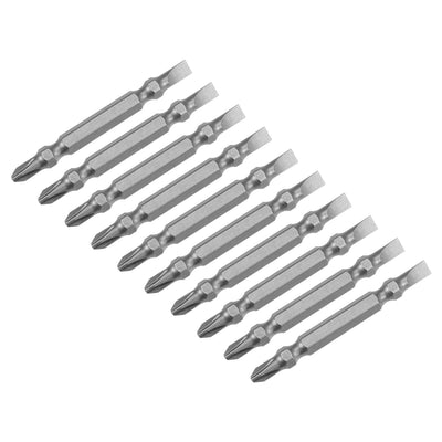 Harfington 10 Pcs PH2/SL5 Magnetic Double Ended Screwdriver Bits, 1/4 Inch Hex Shank 2.56-inch Length S2 Power Tool