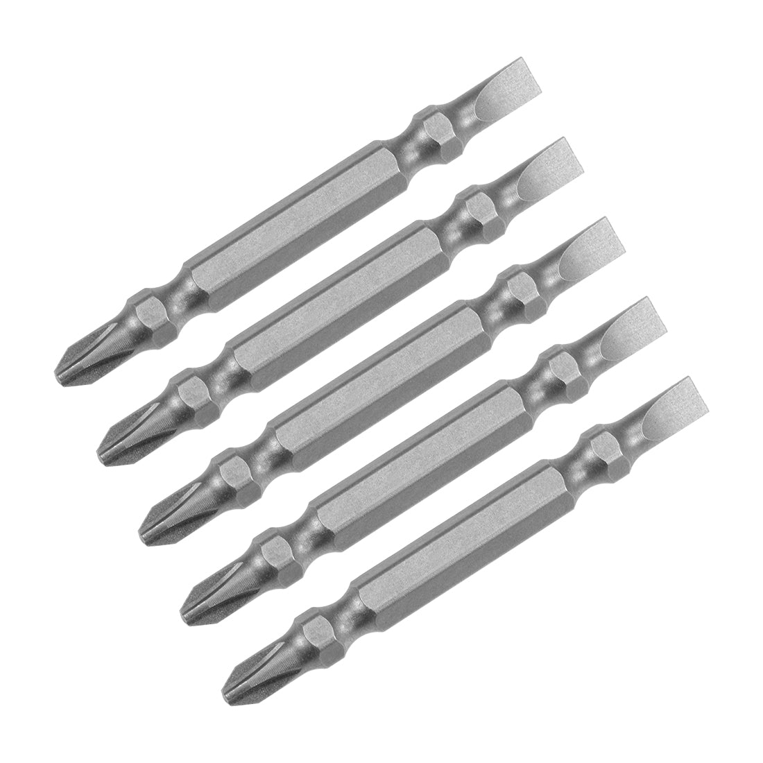 Harfington 5 Pcs PH2/SL5 Magnetic Double Ended Screwdriver Bits, 1/4 Inch Hex Shank 2.56-inch Length S2 Power Tool