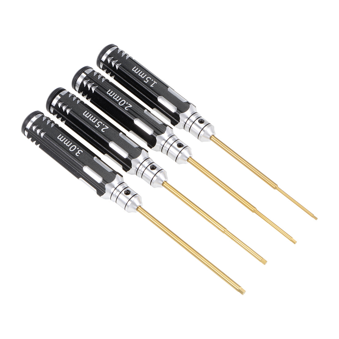 Harfington Set of 4 Titanium Hex Screwdrivers, 1.5/2/2.5/3mm Hexagonal Driver Bit with Handle