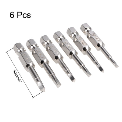 Harfington TA18/20/23/25/27/30 Triangle Screwdriver Bit Set, 1/4 Inch Hex Shank S2 Steel Magnetic 2 Inch Long Drill Bits, 6 Piece