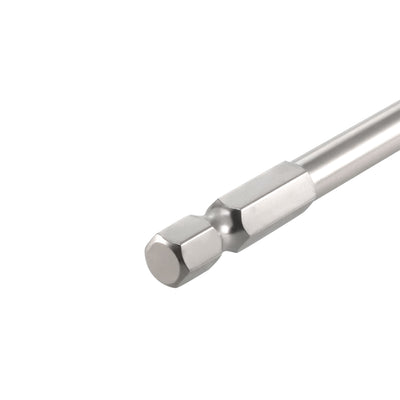 Harfington 5 Pcs H4 (4mm) Ball End Screwdriver Bits, S2 Steel Magnetic 2.95 Inch Long Drill Bit with 1/4 Inch Hex Shank