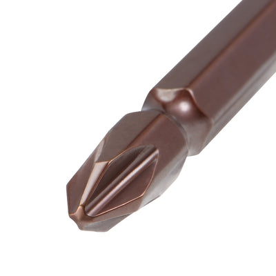 Harfington 2 Pcs PH2 Magnetic Phillips Double Head Screwdriver Bits, 1/4 Inch Hex Shank 9.84-inch Length S2 Power Tool