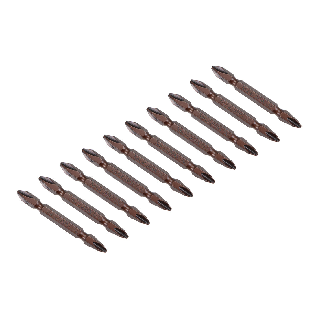 Harfington 10 Pcs PH2 Magnetic Phillips Double Head Screwdriver Bits, 1/4 Inch Hex Shank 2.56-inch Length S2 Power Tool