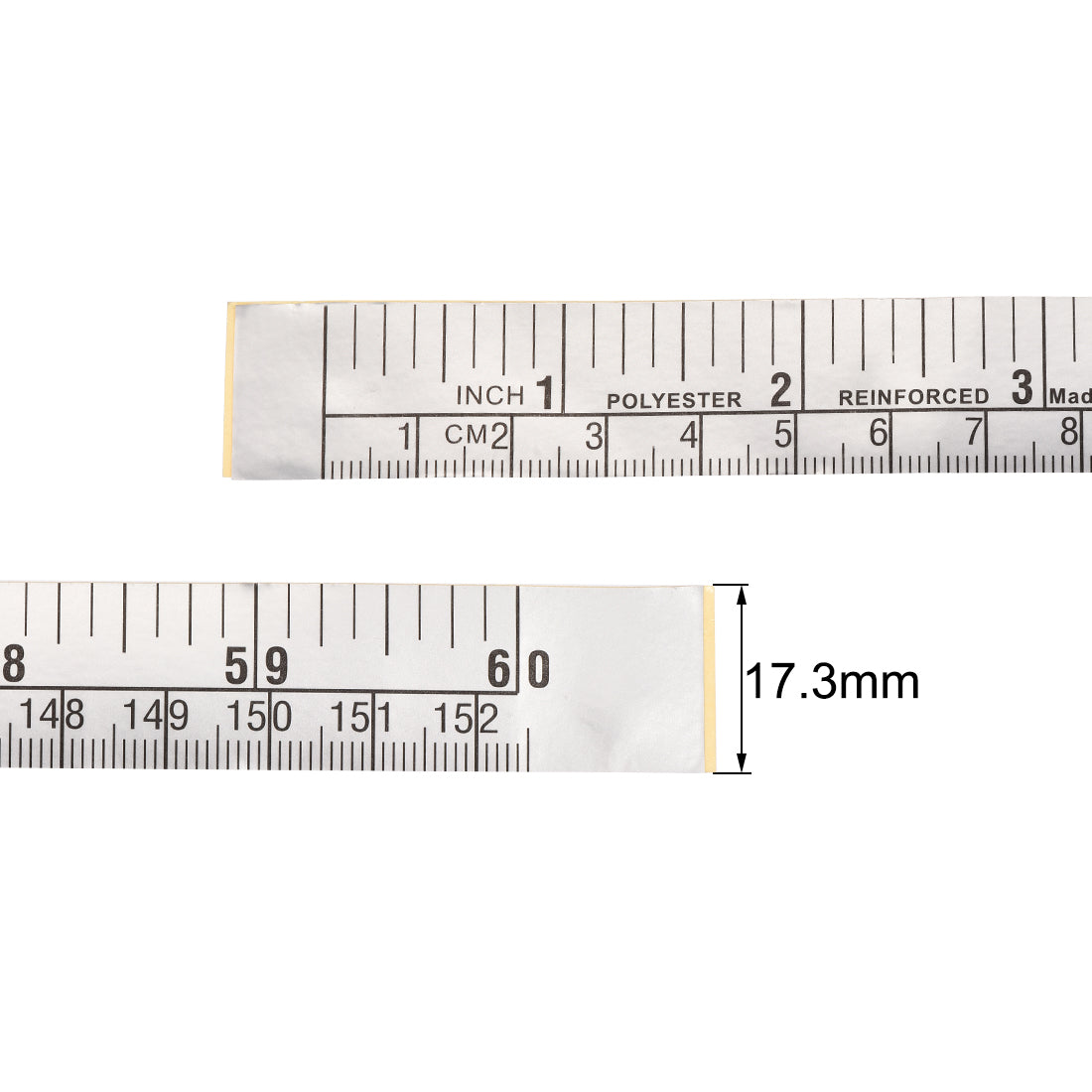 Harfington Adhesive Backed Tape Measure 60 Inches Inch/Metric Scale for Workbench 2pcs