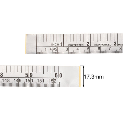 Harfington Adhesive Backed Tape Measure 60 Inches Inch/Metric Scale for Workbench 2pcs