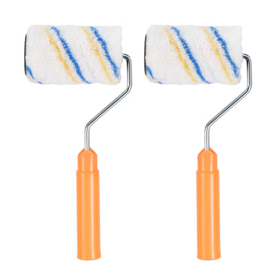 Harfington Paint Roller Brush 4 Inch 10cm for Household Wall Painting Treatment with Plastic Handle 2pcs