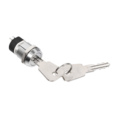 Harfington 19mm 2 Positions Key Locking Push Button Switch With 2 Keys 2NC-2NO S2803