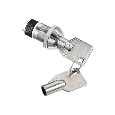 Harfington 19mm 2 Positions Key Locking Push Button Switch With 2 Keys 2NO 2NC S1902 1pcs