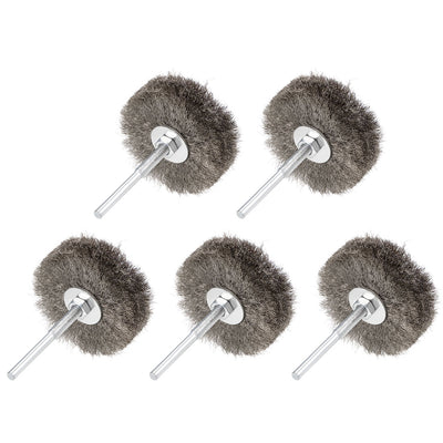 Harfington 80mm Wire Wheel Brush Bench Stainless Steel Crimped Wire with 1/4-Inch Shank 5 Pcs