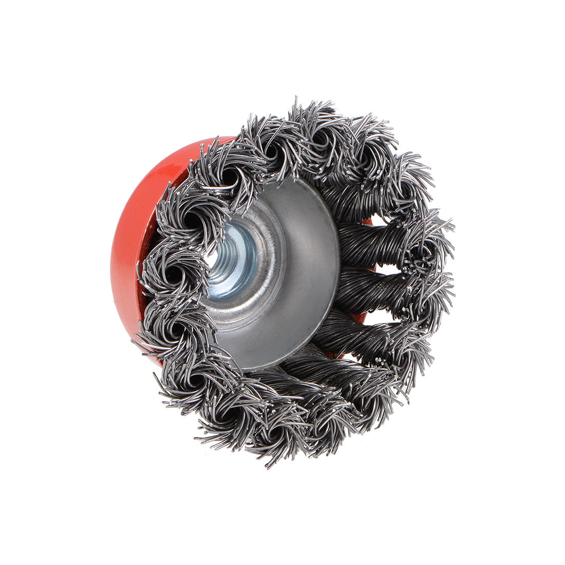 Harfington 2-1/2-Inch Wire Cup Brush Twist Knotted Crimped Steel with M10 Threaded Hole 2 Pcs