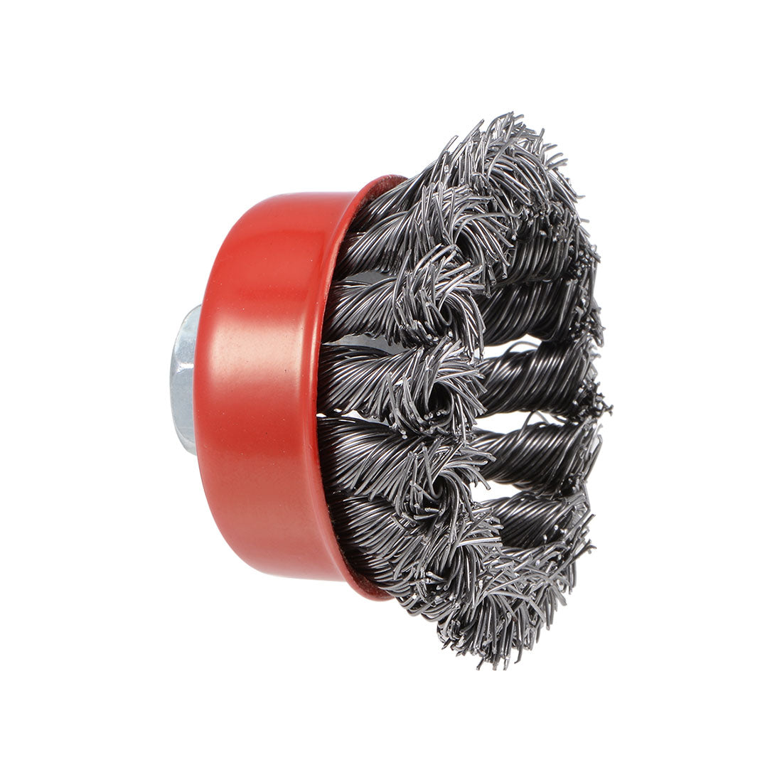 Harfington 2-1/2-Inch Wire Cup Brush Twist Knotted Crimped Steel with M10 Threaded Hole 2 Pcs