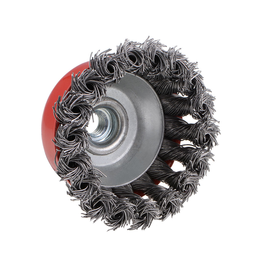 Harfington 3-Inch Wire Cup Brush Twist Knotted Crimped Steel with M10 Threaded Hole