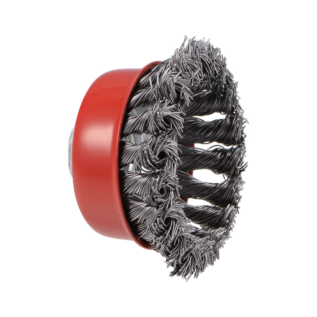 Harfington 3-Inch Wire Cup Brush Twist Knotted Crimped Steel with Threaded Hole for Grinder