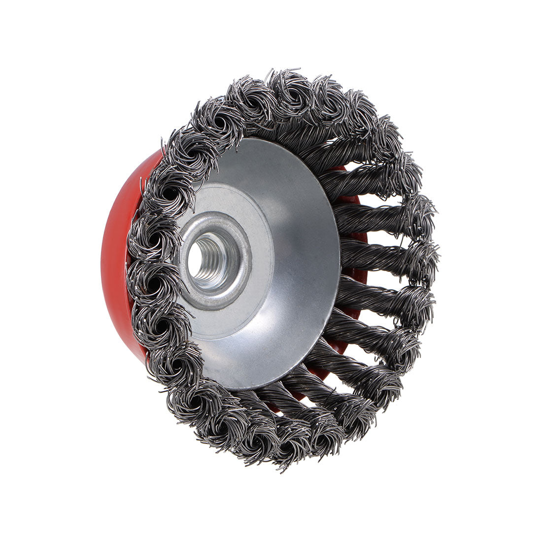 Harfington 4-Inch Wire Cup Brush Twist Knotted Crimped Steel with M14 Threaded Hole