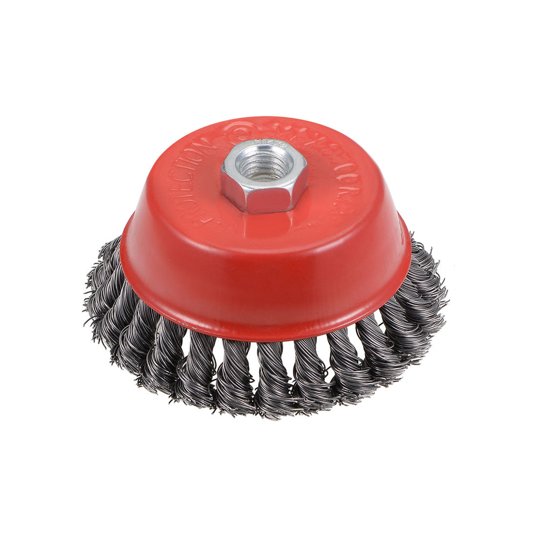 Harfington 4-Inch Wire Cup Brush Twist Knotted Crimped Steel with M14 Threaded Hole