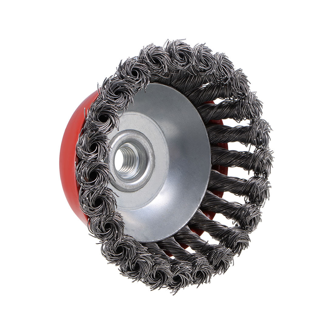 Harfington 5-Inch Wire Cup Brush Twist Knotted Crimped Steel with M14 Threaded Hole 3 Pcs