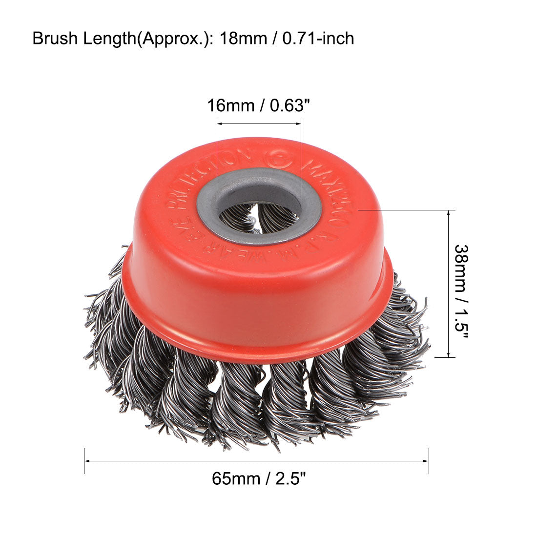 Harfington 2-1/2-Inch Wire Cup Brush Twist Knotted Crimped Steel with 5/8-Inch Arbor Hole 2 Pcs