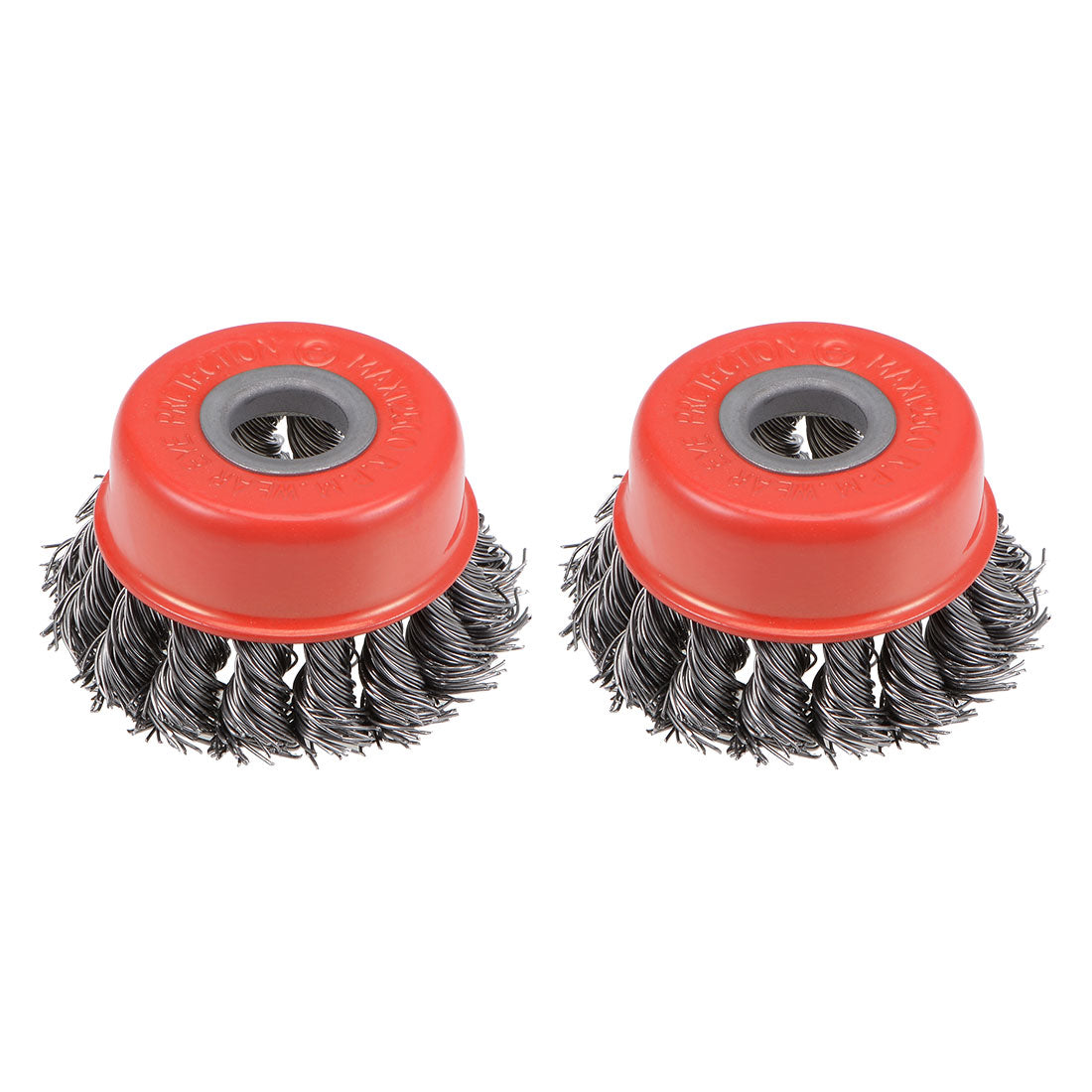 Harfington 2-1/2-Inch Wire Cup Brush Twist Knotted Crimped Steel with 5/8-Inch Arbor Hole 2 Pcs