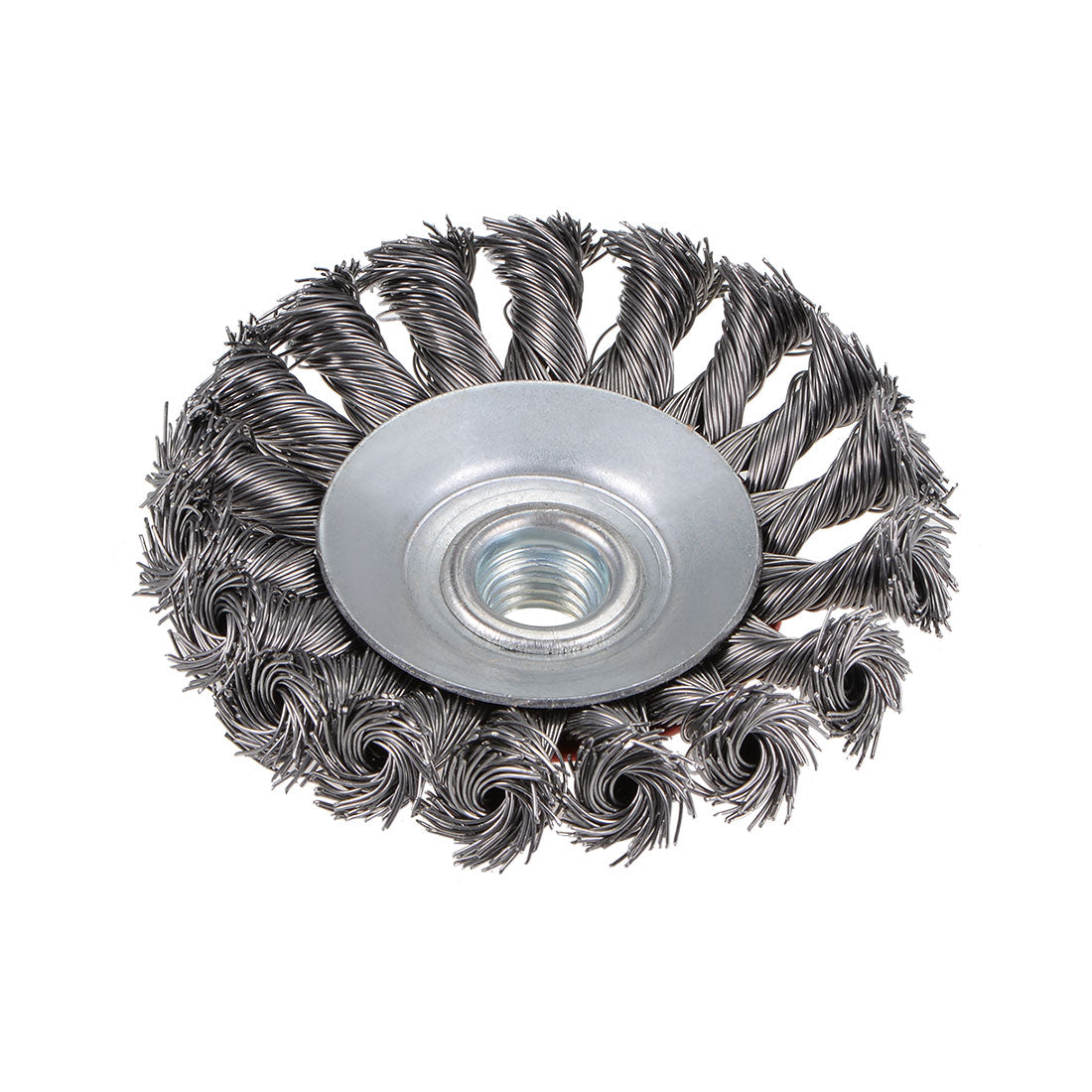 Harfington 100mm Wire Cup Brush Twist Knotted Crimped Steel with M14 Threaded Hole 2 Pcs