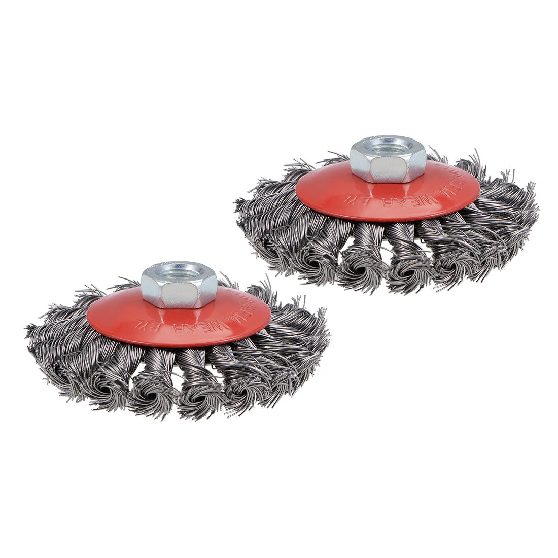 Harfington 100mm Wire Cup Brush Twist Knotted Crimped Steel with M14 Threaded Hole 2 Pcs