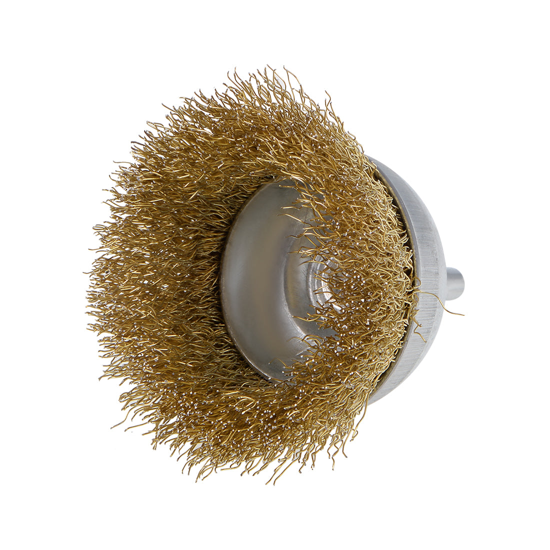 Harfington 2-1/2-Inch Wire Cup Brush Brass Plated Crimped Steel with 1/4-inch Shank 10 Pcs
