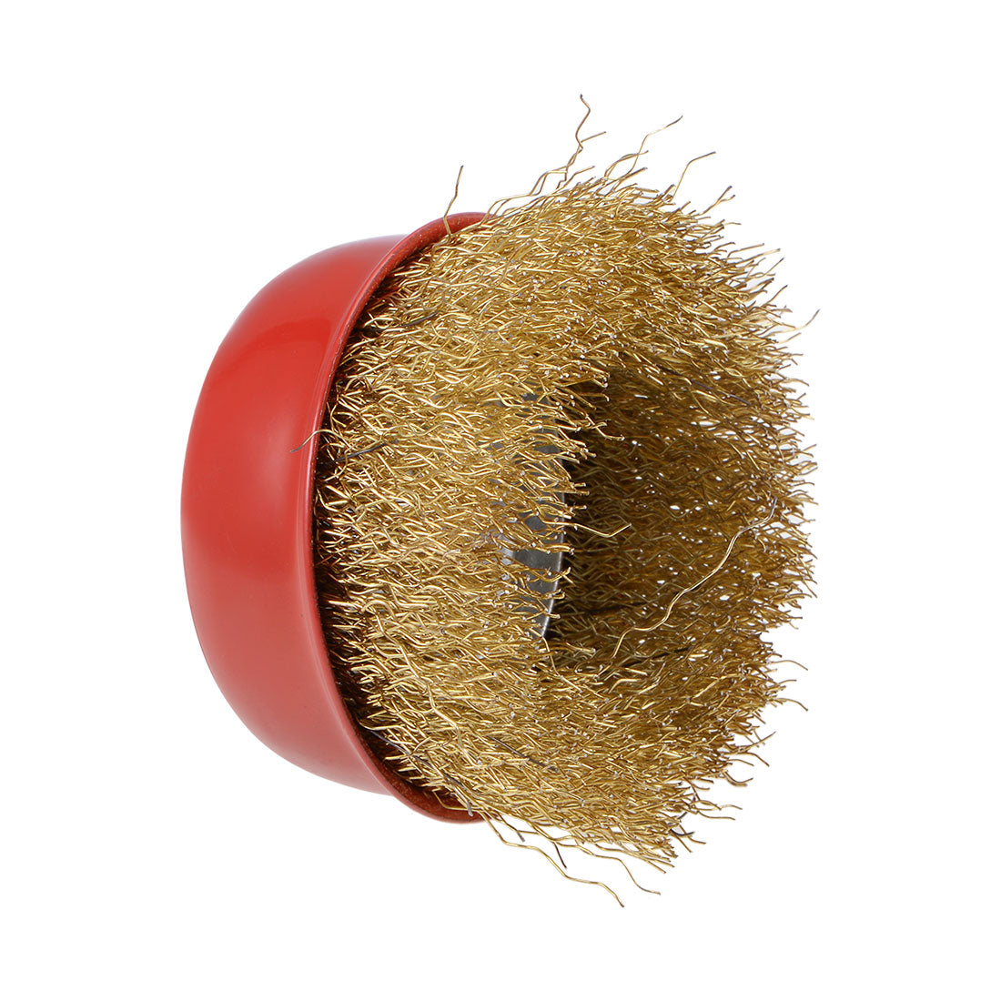 Harfington 3-Inch Wire Cup Brush Brass Plated Crimped Steel with M10 Threaded Hole 5 Pcs