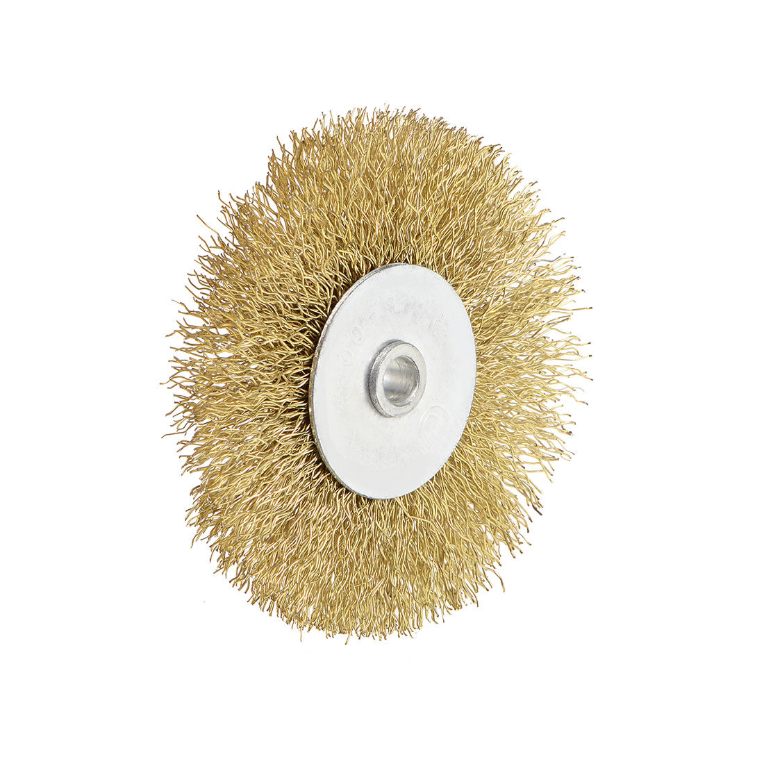 Harfington 2-1/2-Inch Wire Wheel Brush Bench Brass Plated Crimped Steel with 1/4-Inch Arbor Hole 5 Pcs