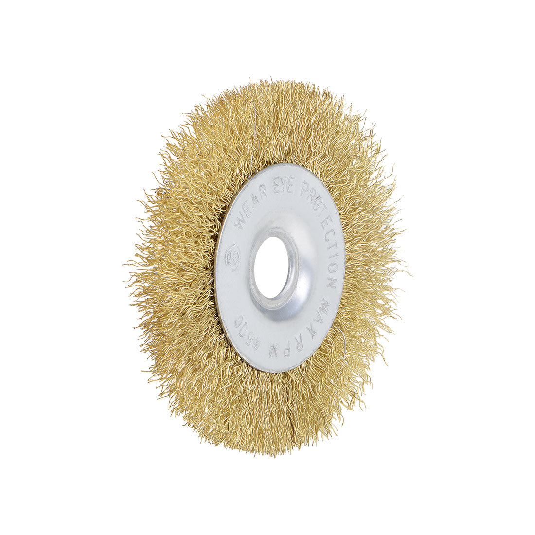 Harfington 4-Inch Wire Wheel Brush Bench Brass Plated Crimped Steel with 5/8-Inch Arbor Hole 2 Pcs