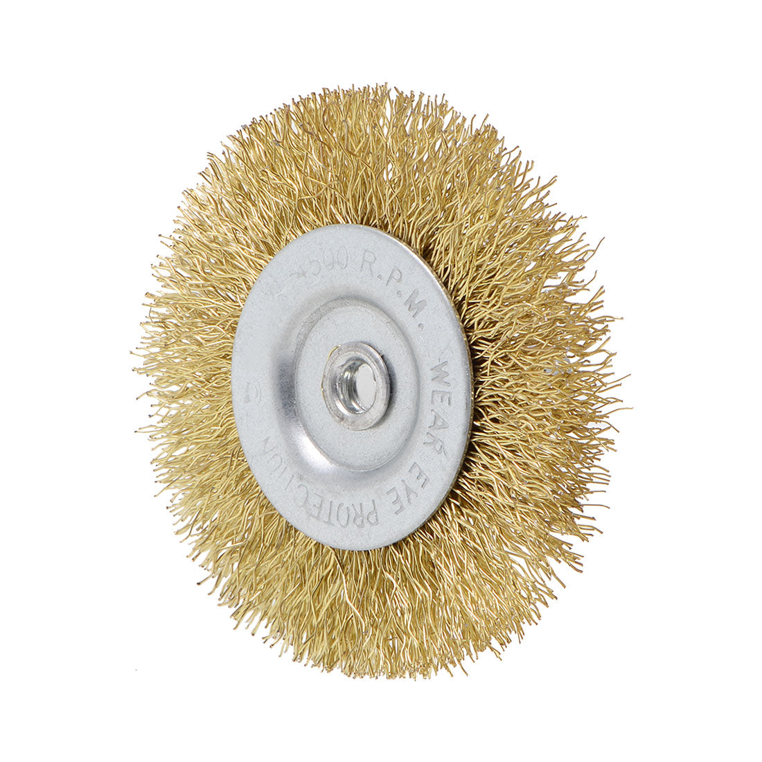 Harfington 2-1/2 Inch Wire Wheel Brush Bench Brass Plated Crimped Steel 1/4-Inch Shank 3 Pcs