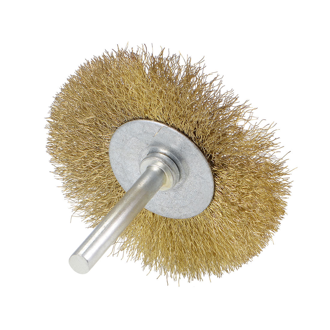 Harfington 2-1/2-Inch Wire Wheel Brush Bench Brass Plated Crimped Steel 1/4-Inch Shank