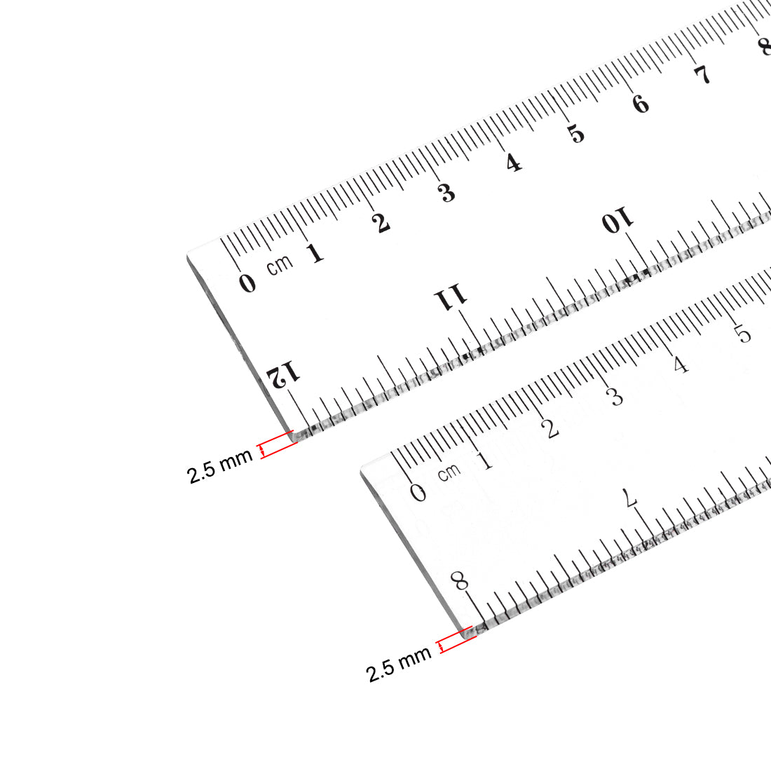 Harfington Straight Ruler 20cm 8 Inch 30cm 12 Inch Metric Plastic Measuring Ruler Tool 2 in 1 Set