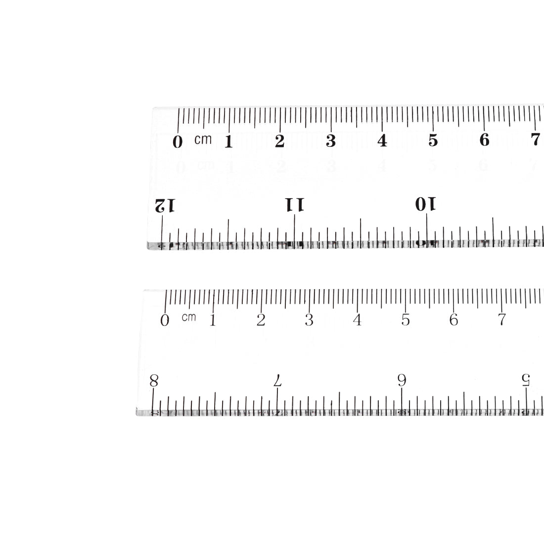 Harfington Straight Ruler 20cm 8 Inch 30cm 12 Inch Metric Plastic Measuring Ruler Tool 2 in 1 Set