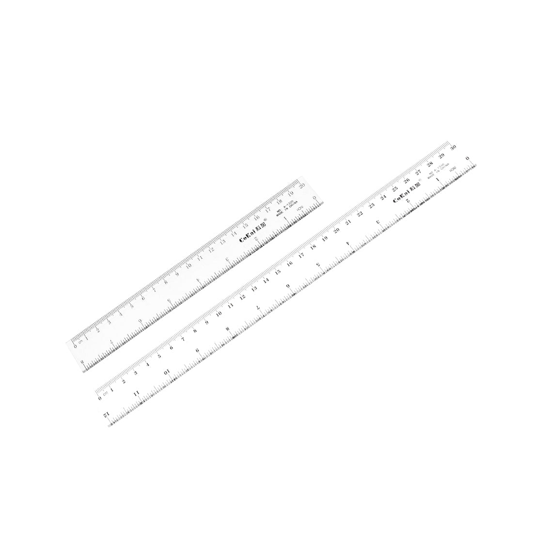 Harfington Straight Ruler 20cm 8 Inch 30cm 12 Inch Metric Plastic Measuring Ruler Tool 2 in 1 Set