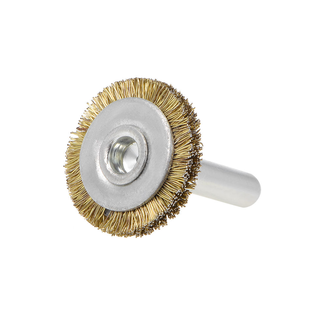 Harfington 1-Inch Wire Wheel Brush Bench Brass Plated Crimped Steel 1/4-Inch Shank 5Pcs