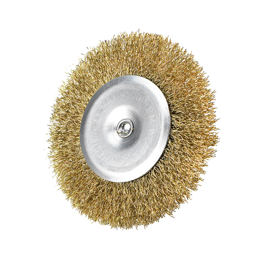 Harfington 4-Inch Wire Wheel Brush Bench Brass Plated Crimped Steel 1/4-Inch Shank 3 Pcs