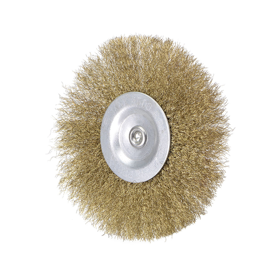 Harfington 4-Inch Wire Wheel Brush Bench Brass Plated Crimped Steel 1/4-Inch Shank