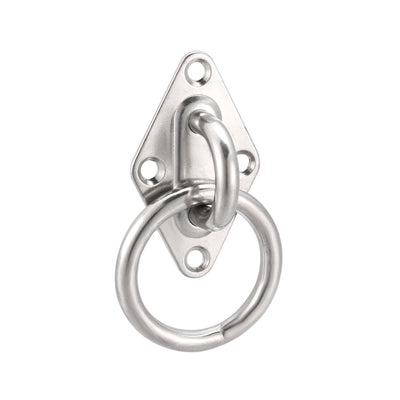 Harfington Stainless Steel Ceiling Hook with Ring Pad Eye Plate Hardware 78mmX47.5mm Staple Hooks Loop Wall Mount