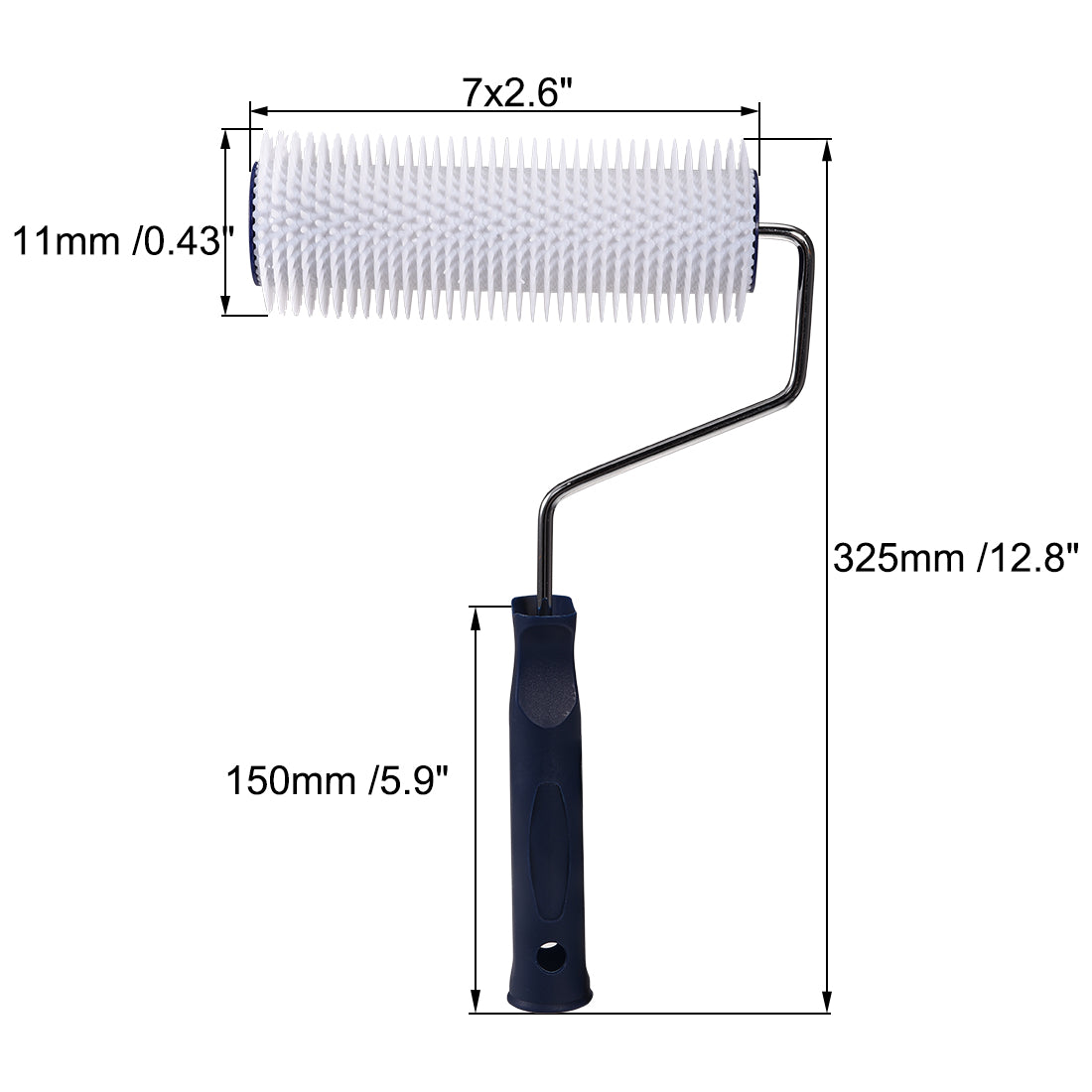 Harfington 7inch Spiked Screeding Compound Roller Latex Floor Self Leveling Screed Spiked Roller 11mm Teeth Height